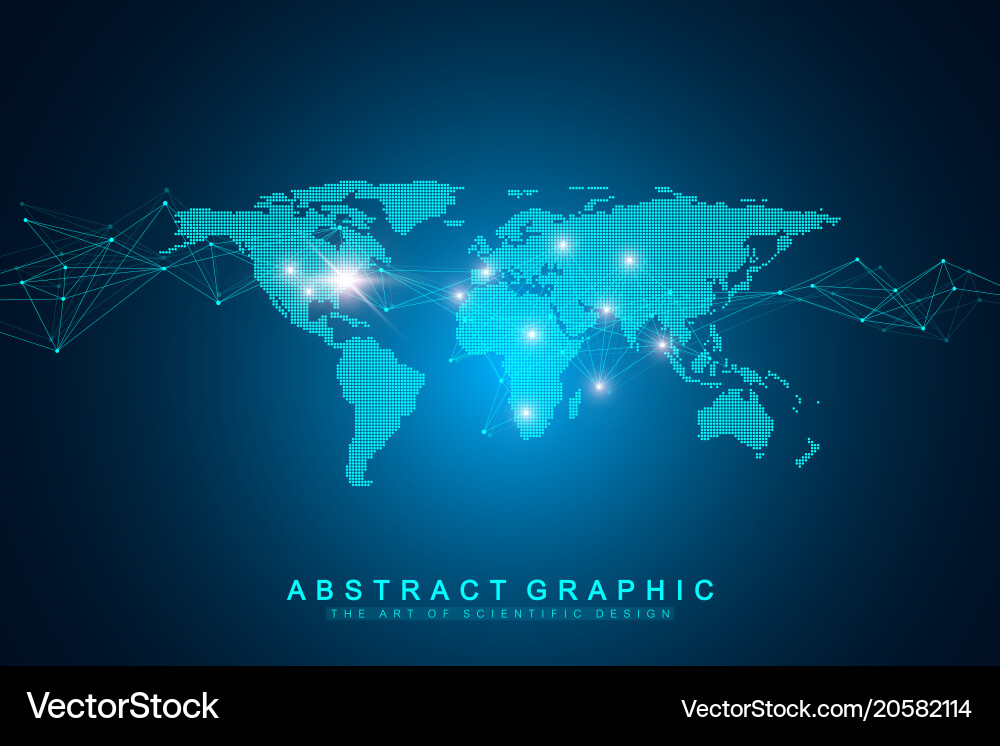 Global Network Technology Map vector image