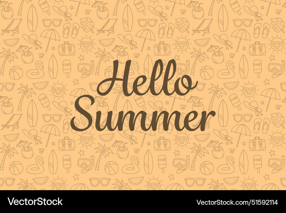 Hello summer seamless pattern Hello summer seamless pattern Vector Image