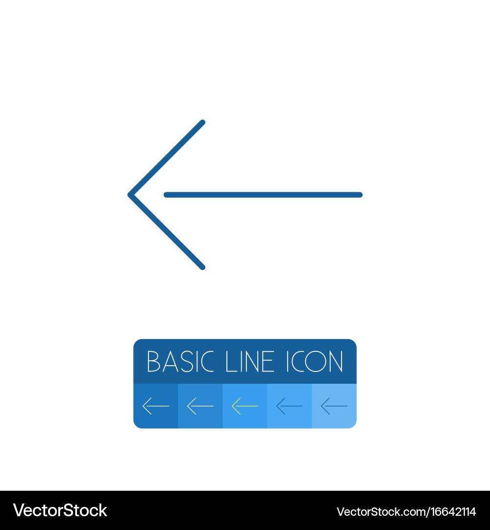 Isolated left outline direction element vector image