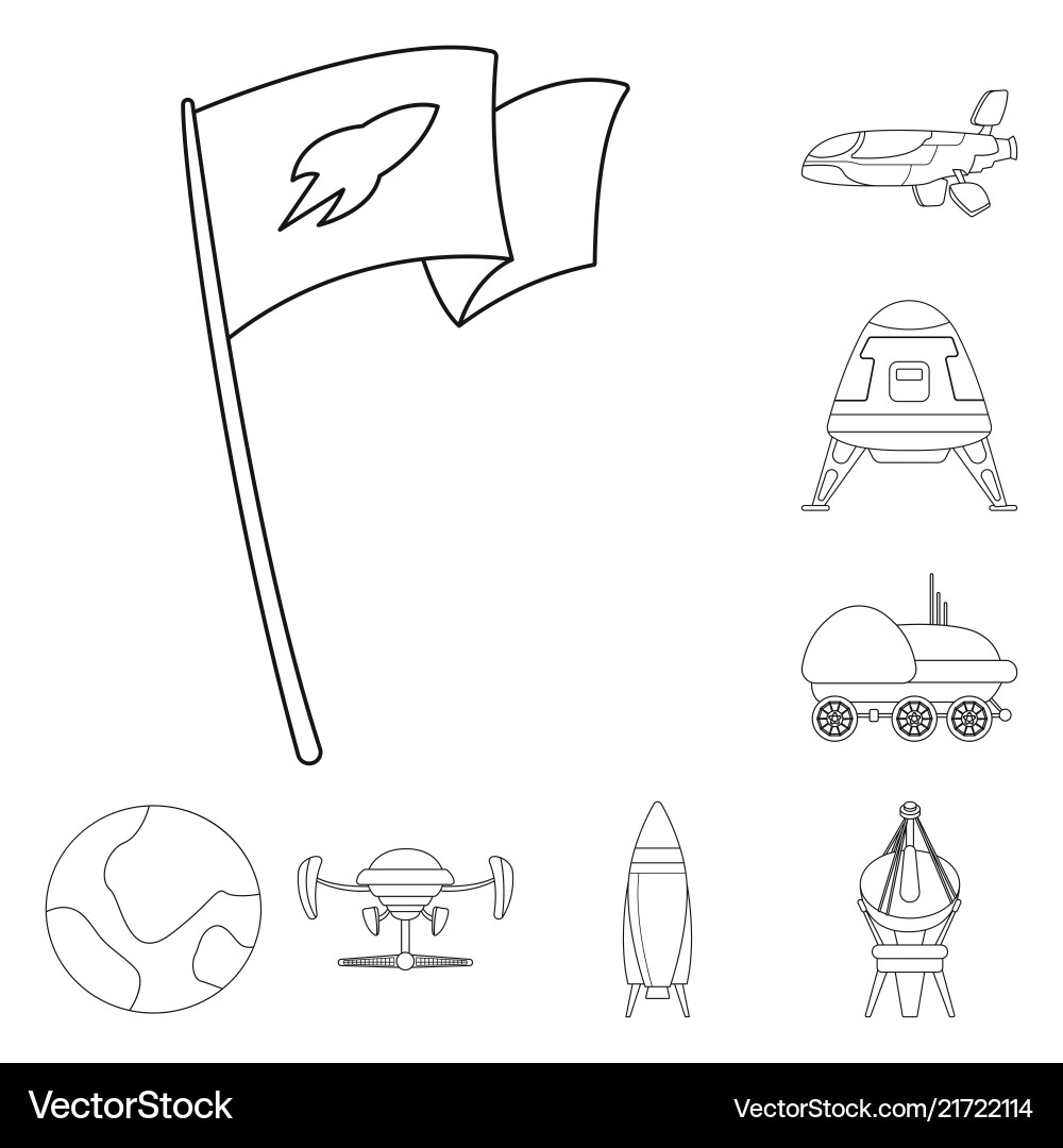 Isolated object of mars and space symbol Isolated object of mars and space symbol vector image