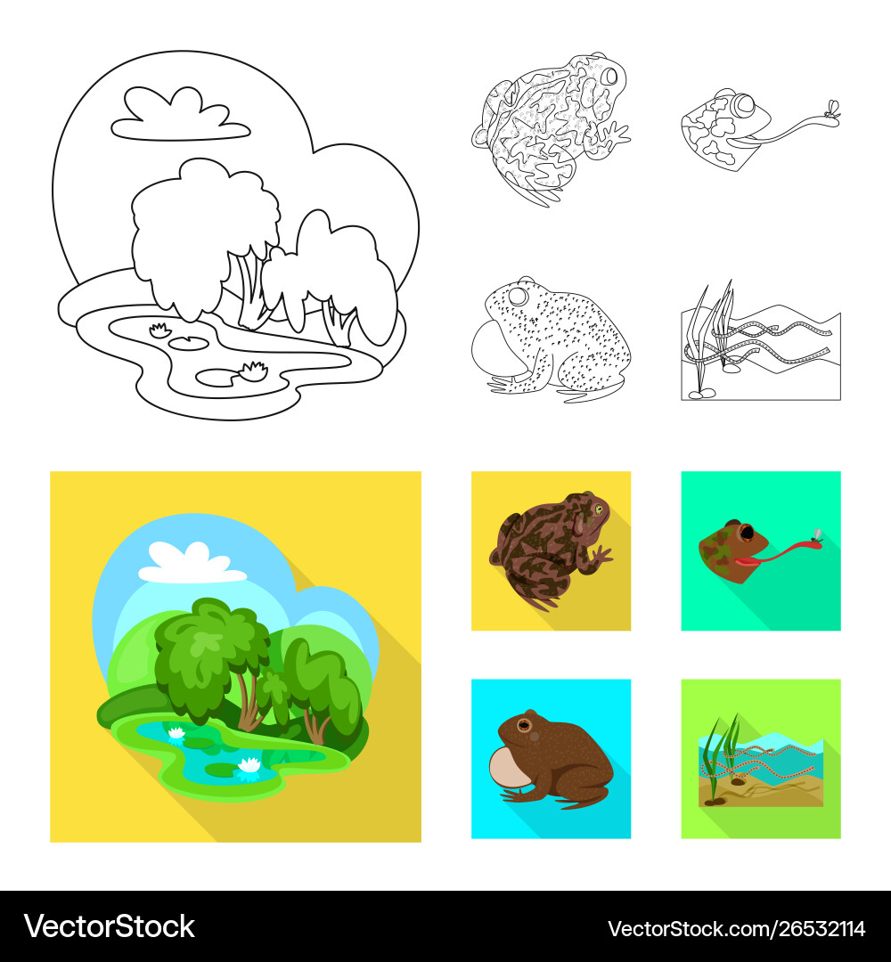 Isolated object wildlife and bog symbol set Isolated object wildlife and bog symbol set Vector Image