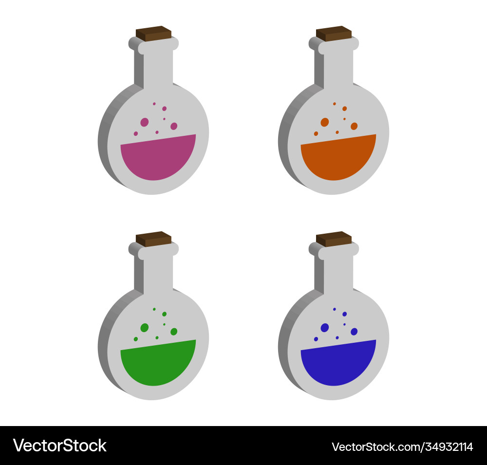 Laboratory flask in on white background Vector Image