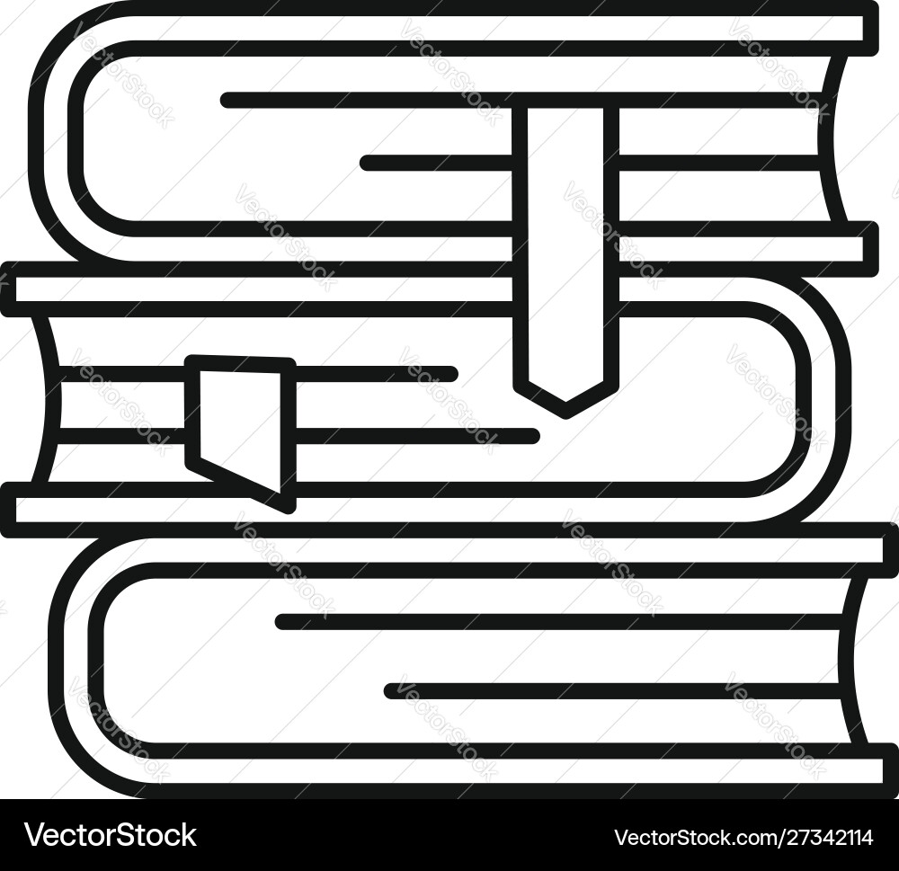 Law book stack icon outline style Royalty Free Vector Image