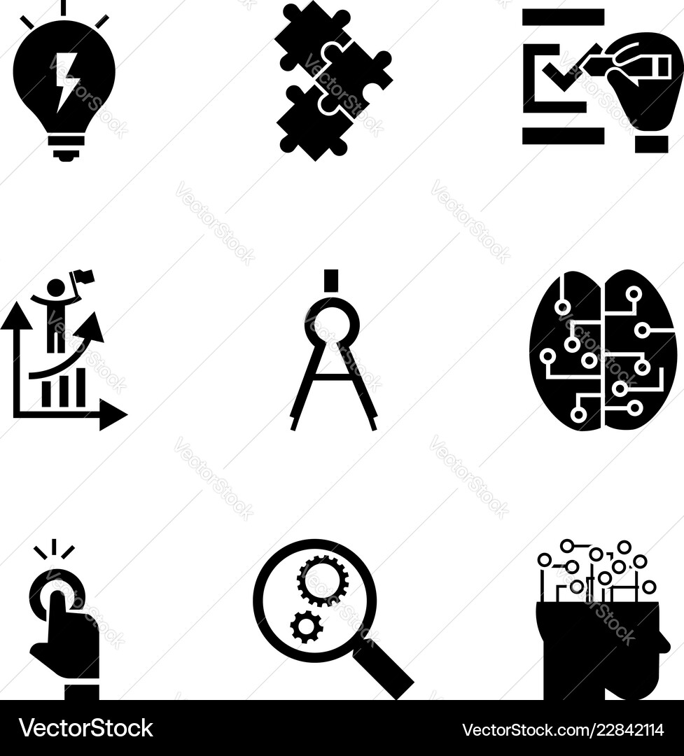 Lösung finden Icon Set - Problemlösung vektorbild