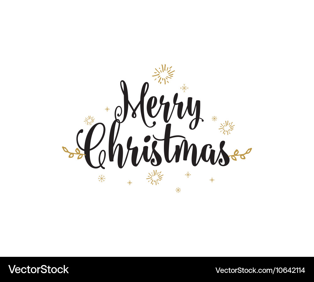 Merry christmas typographic emblems set Vector Image
