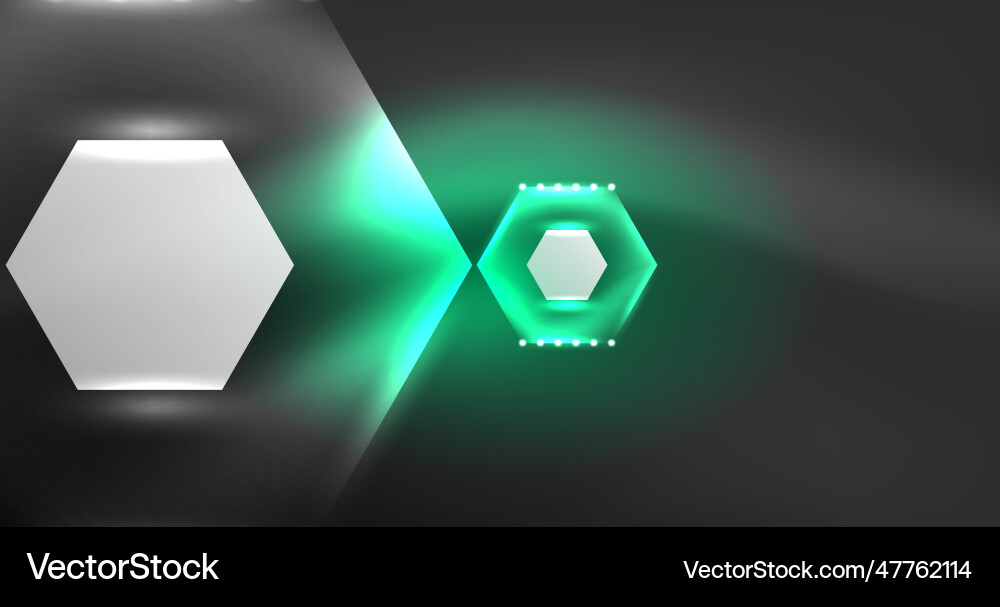 Neon hexagon background hi-tech design Vector Image