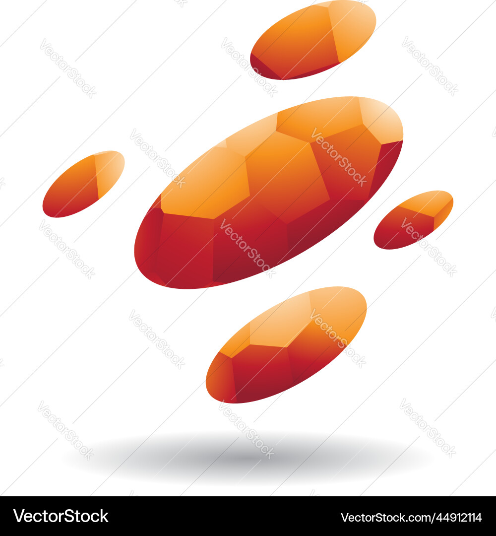 Orange oval dots icon with mosaic pattern Orange oval dots icon with mosaic pattern vector image