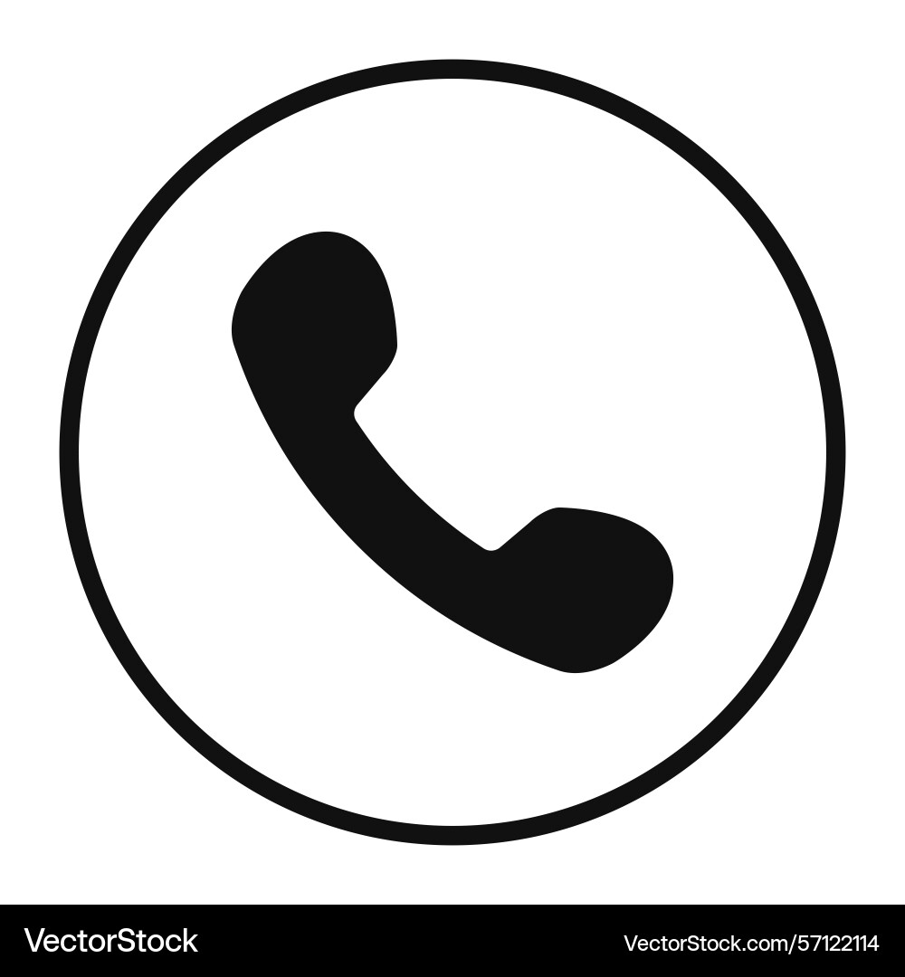 Phone calling icon flat round button Vector Image