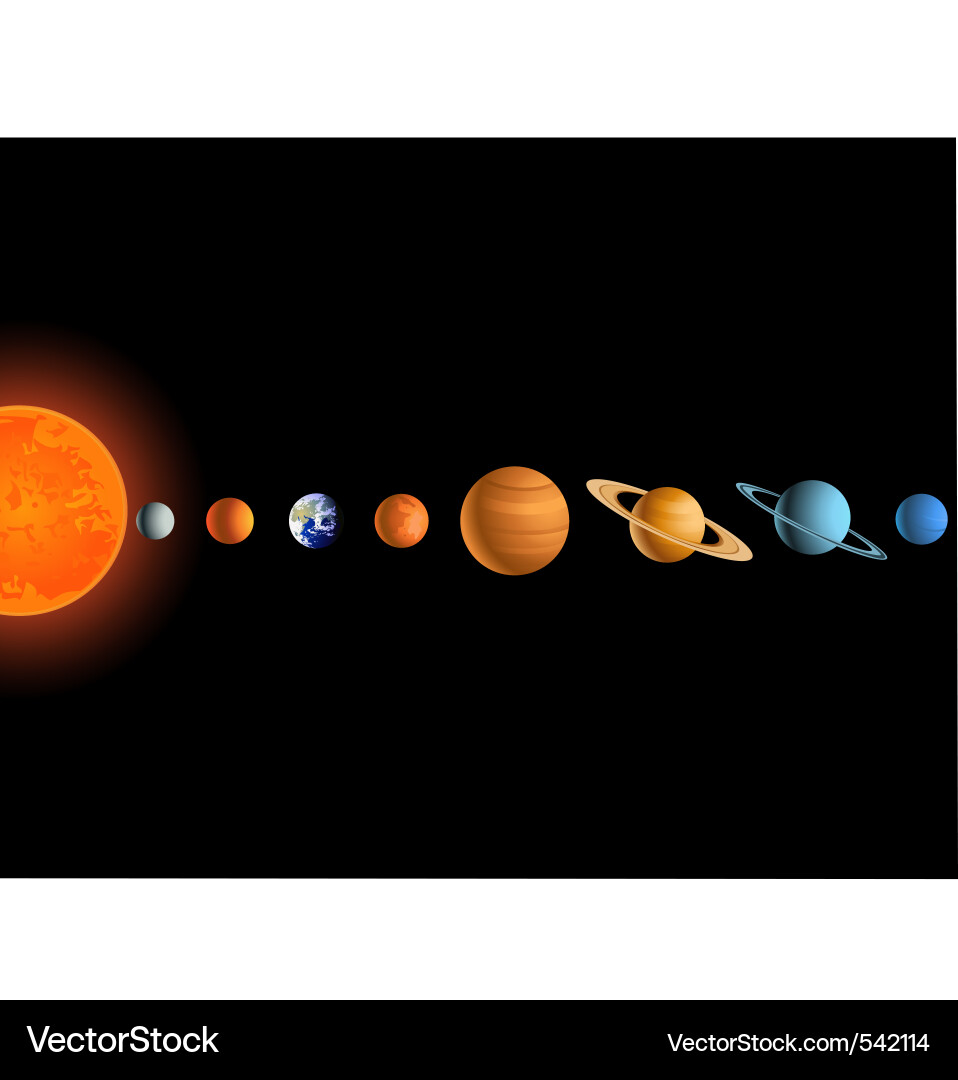 Planetary System Visualization Vector Image