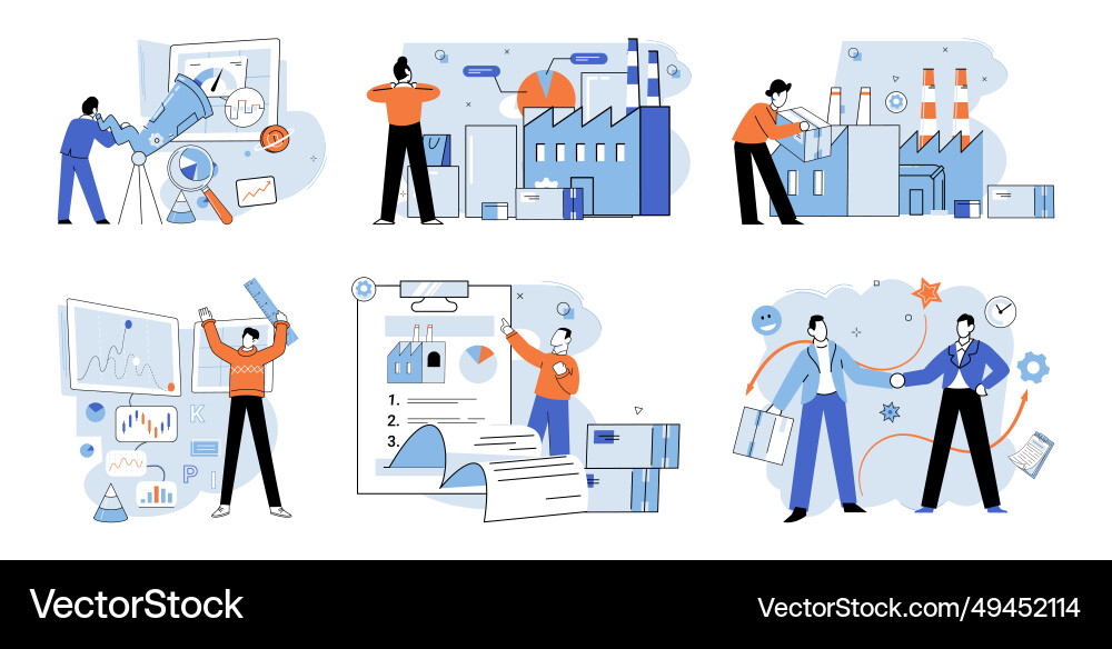 Process management monitoring and analyzing Process management monitoring and analyzing Vector Image