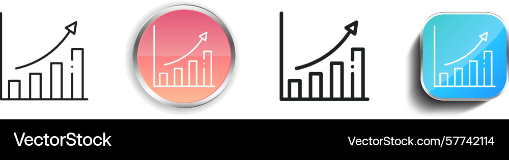 Profits icon thin linear regular and button style vector image
