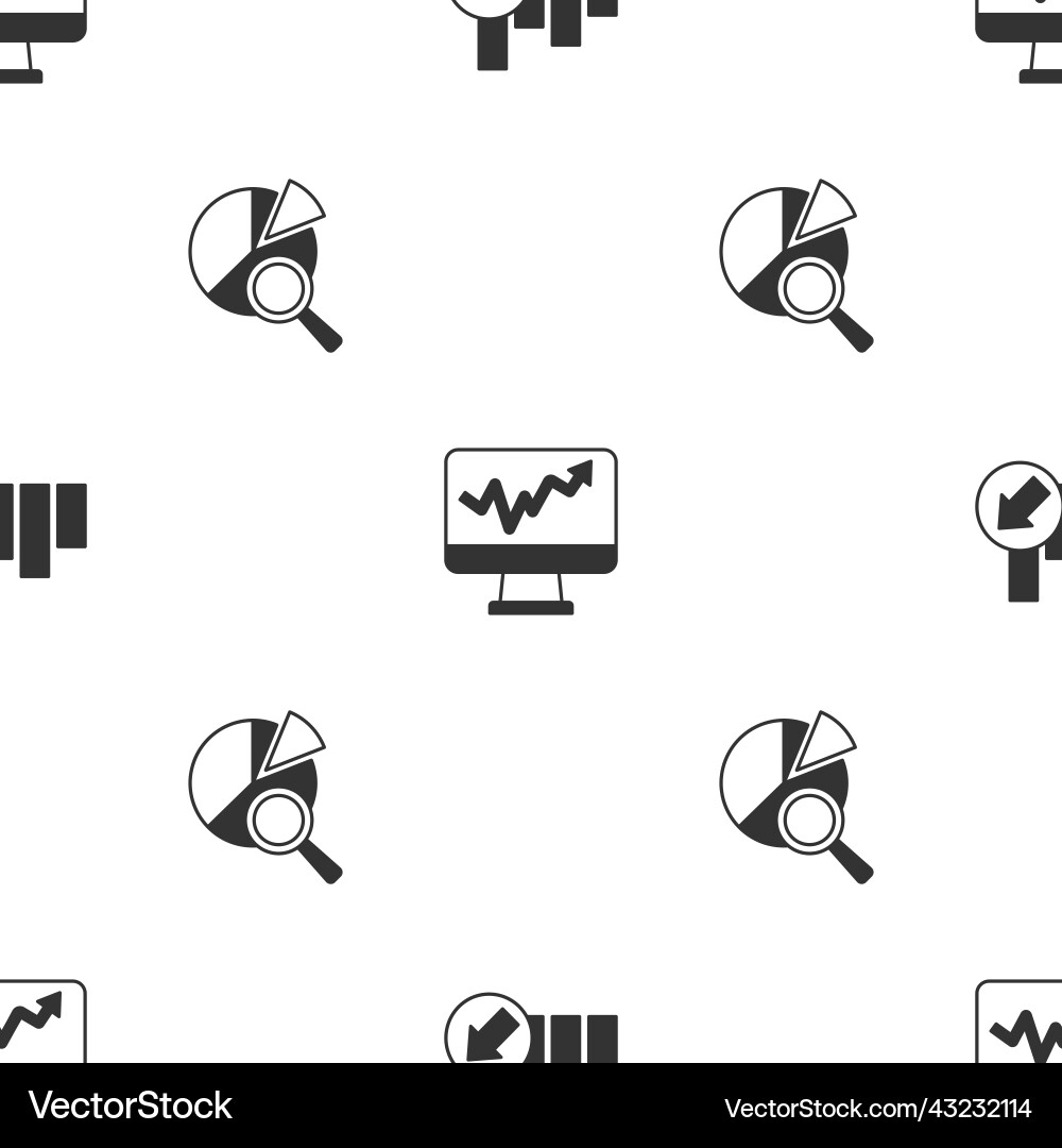 Set financial growth monitor with graph chart Set financial growth monitor with graph chart Vector Image