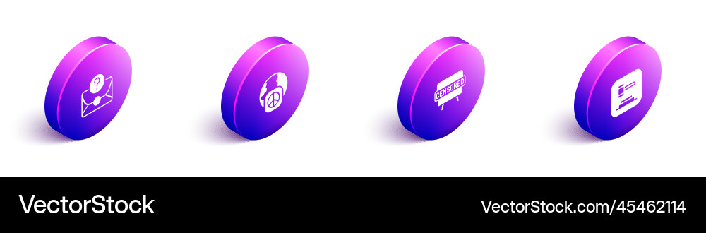 Set isometric envelope with question mark Set isometric envelope with question mark vector image