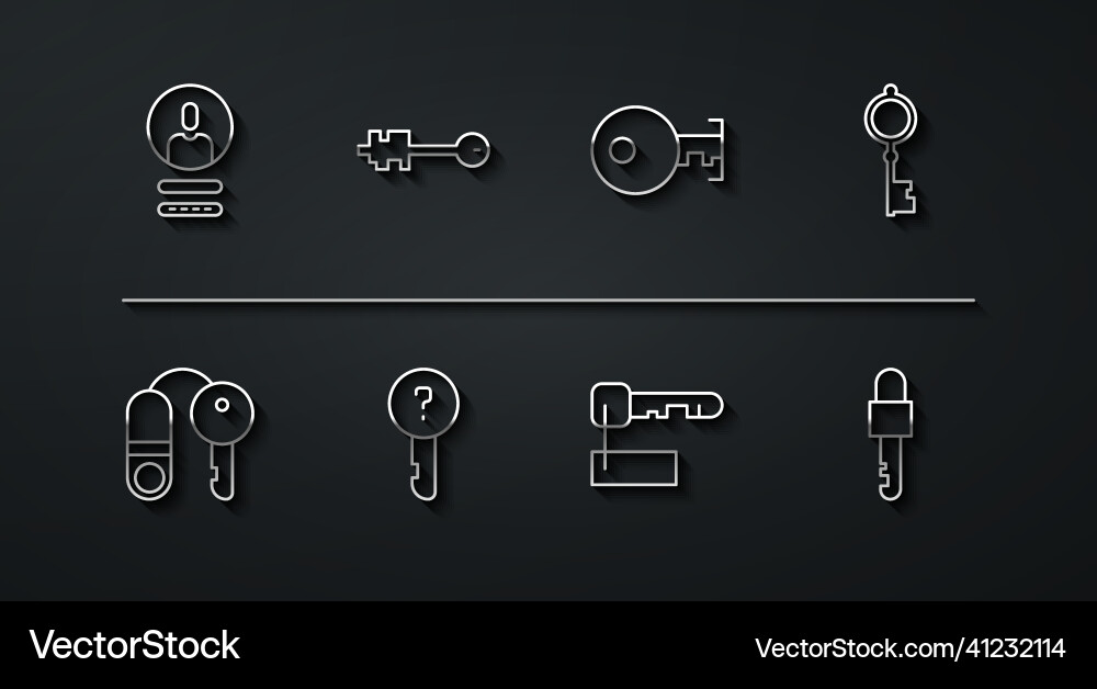 Set line create account screen house with key Set line create account screen house with key vector image