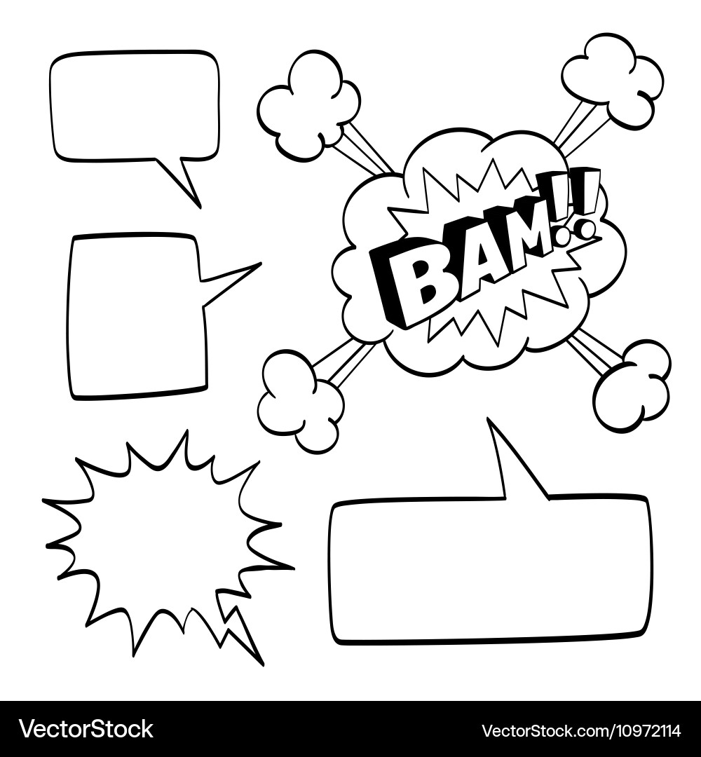 Set of speech comic bubbles vector image