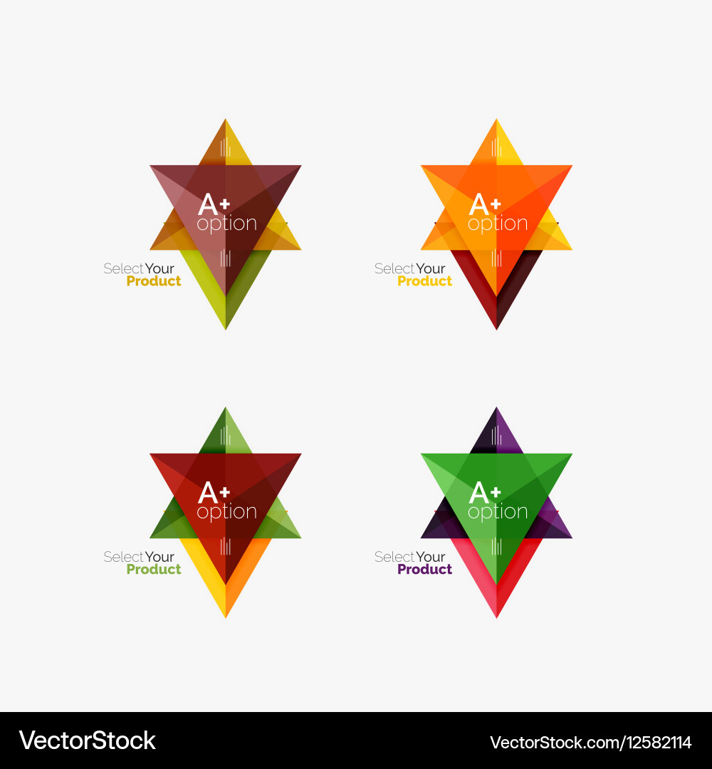 Set of triangle option infographic layouts Vector Image