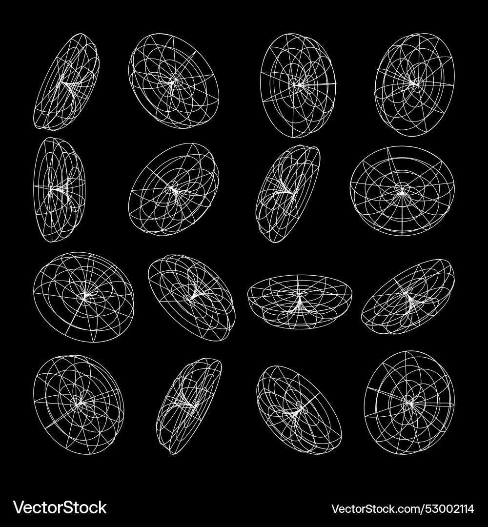 Wireframe lined shapes perspective mesh 3d grid Wireframe lined shapes perspective mesh 3d grid vector image