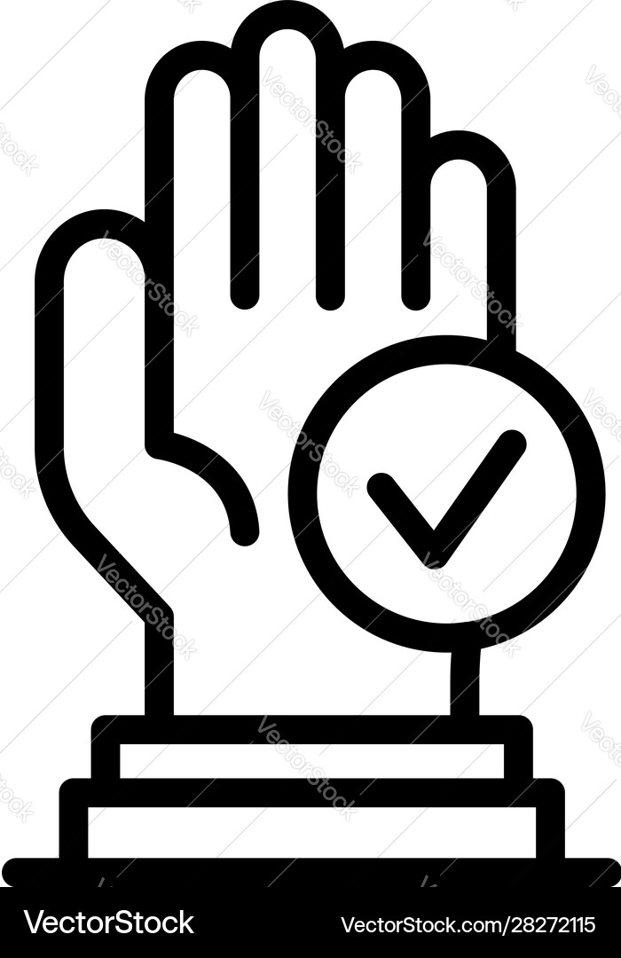 Approved authentication icon outline style vector image
