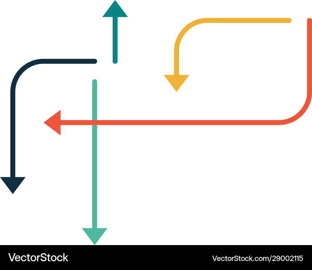 Arrows pointing in different dirrections Arrows pointing in different dirrections vector image