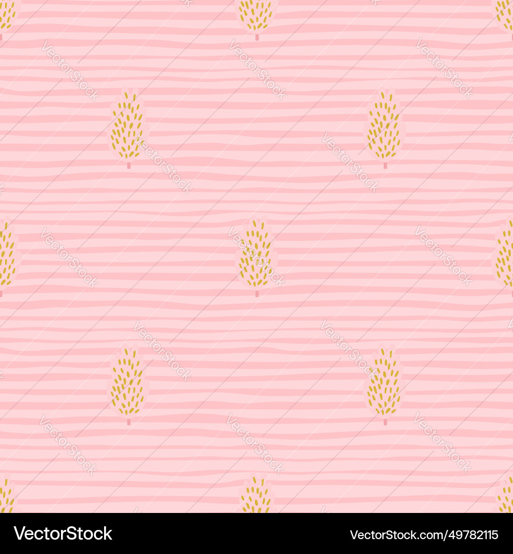 Artistic tree and foliage in a repeating pattern Artistic tree and foliage in a repeating pattern vector image