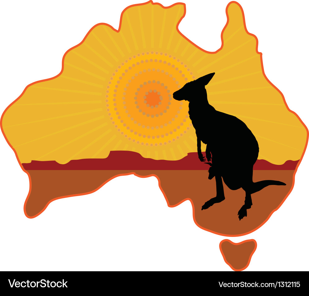 Australia kangaroo Royalty Free Vector Image - VectorStock