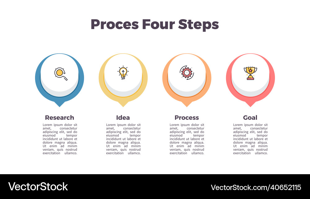Business process timeline infographics with 4 Vector Image