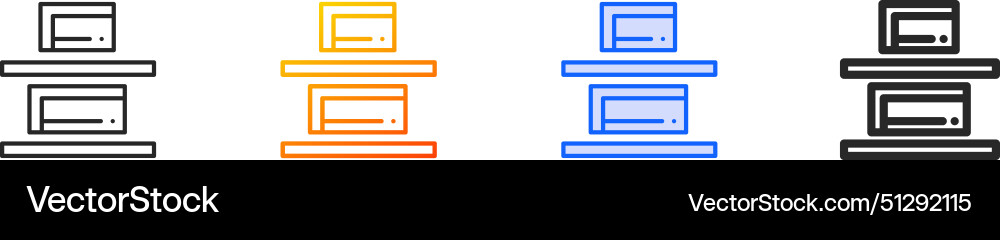 Center align iconthin linear gradient blue stroke Vector Image
