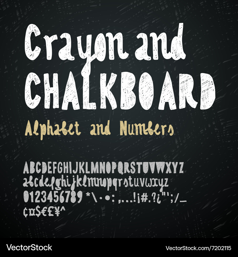 Chalkboard Alphabet and Numbers vector image