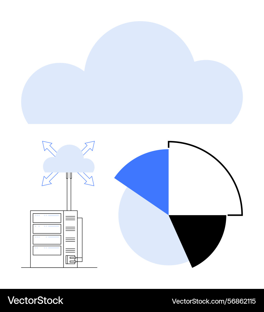 Cloud computing with server infrastructure Cloud computing with server infrastructure vector image