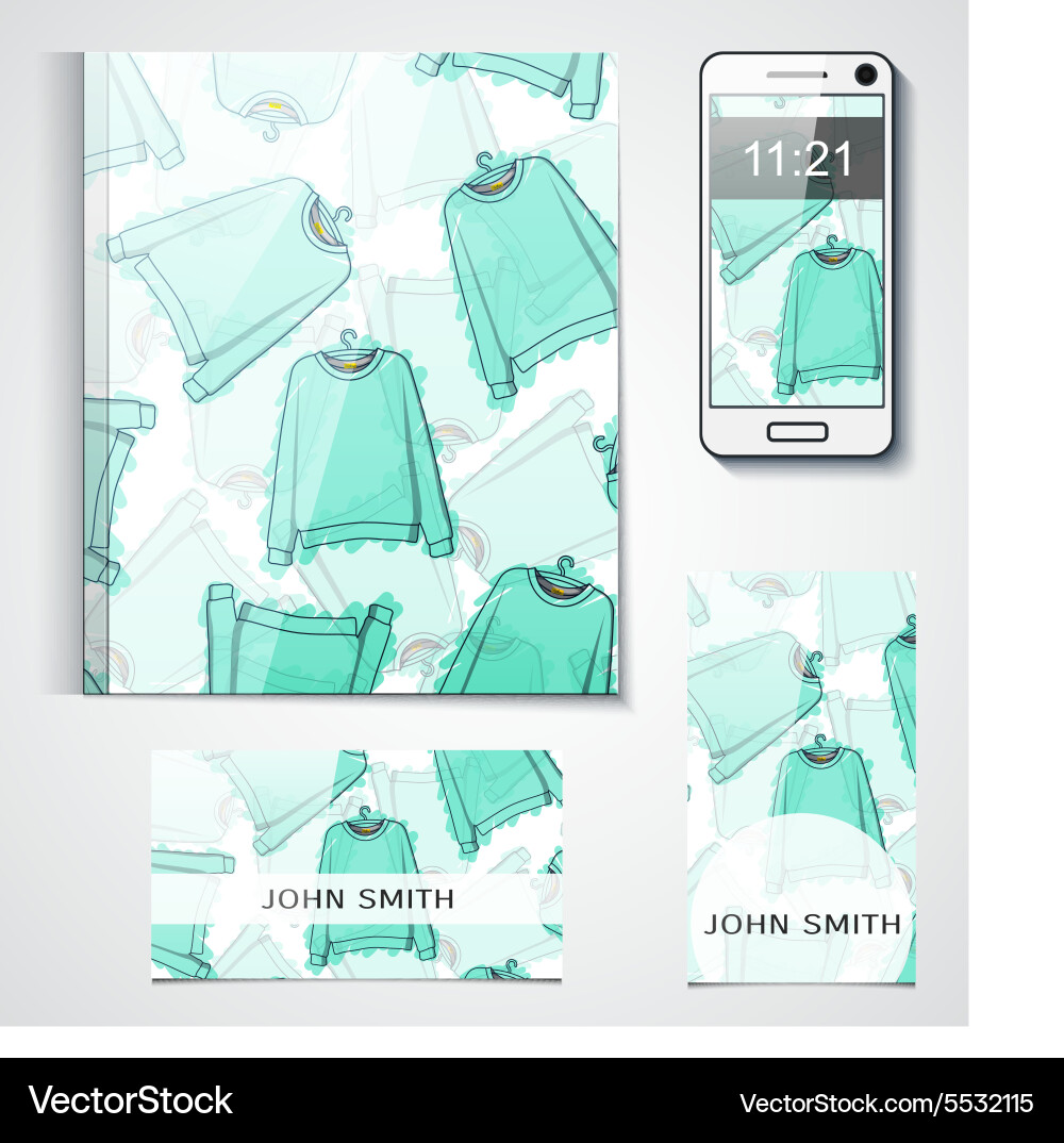 Corporate set of objects with the design vector image