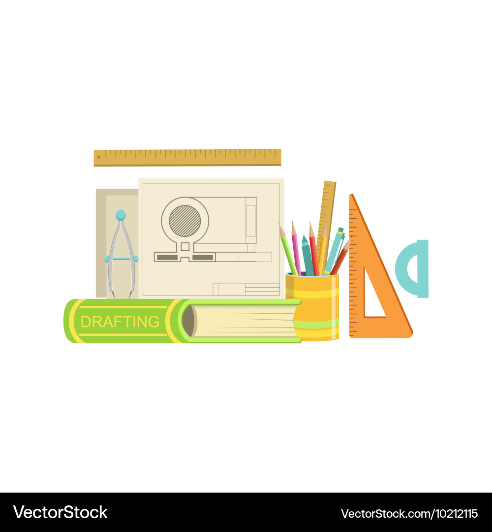 Drafting class set of objects vector image