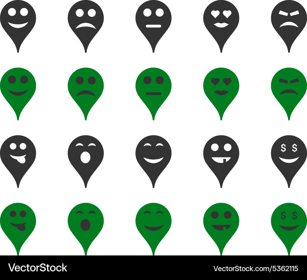 Emotion map marker icons Vector Image
