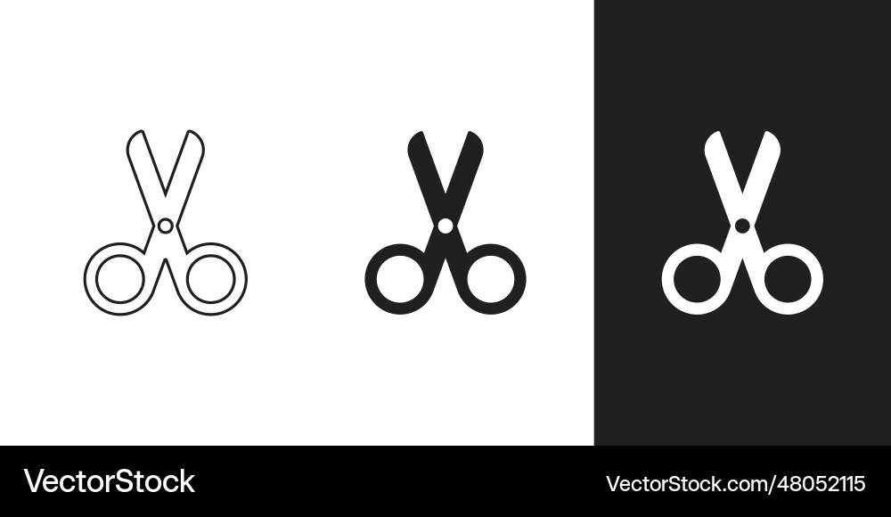 Flat scissors icon in 3 form on background Flat scissors icon in 3 form on background vector image