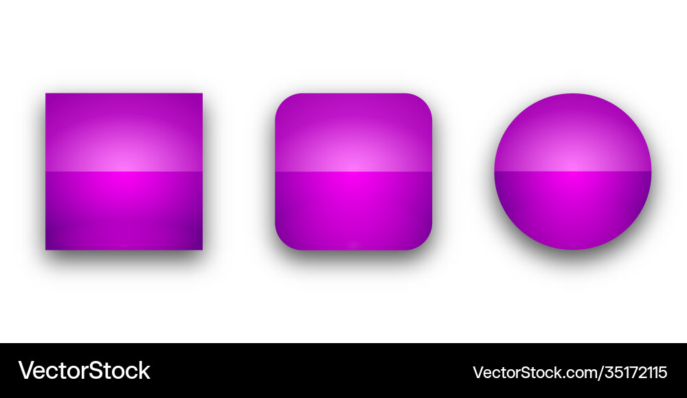 Glossy web buttons with shadow Vector Image