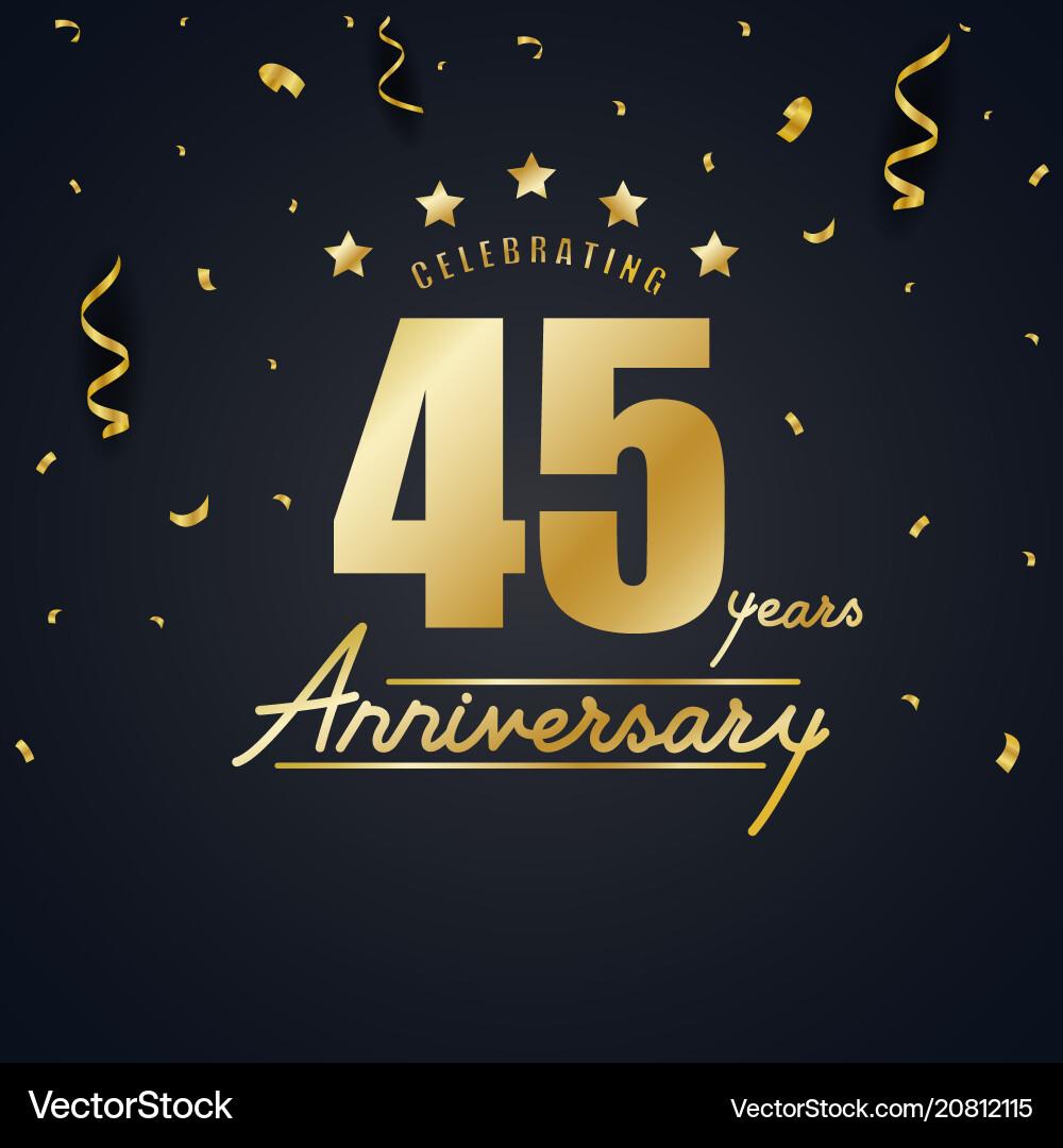 Gold Confetti Anniversary Celebration Vector Image
