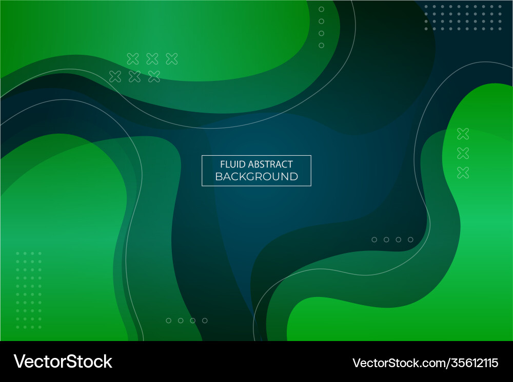 Green fluid gradient abstract simple shape Vector Image