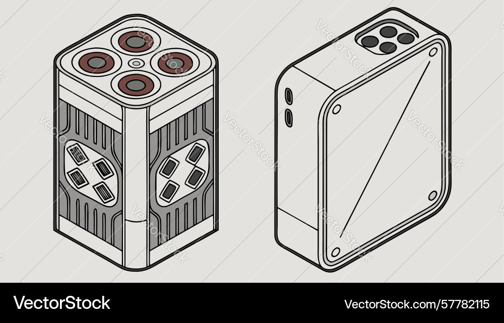 Isometric server tower representing data centers vector image