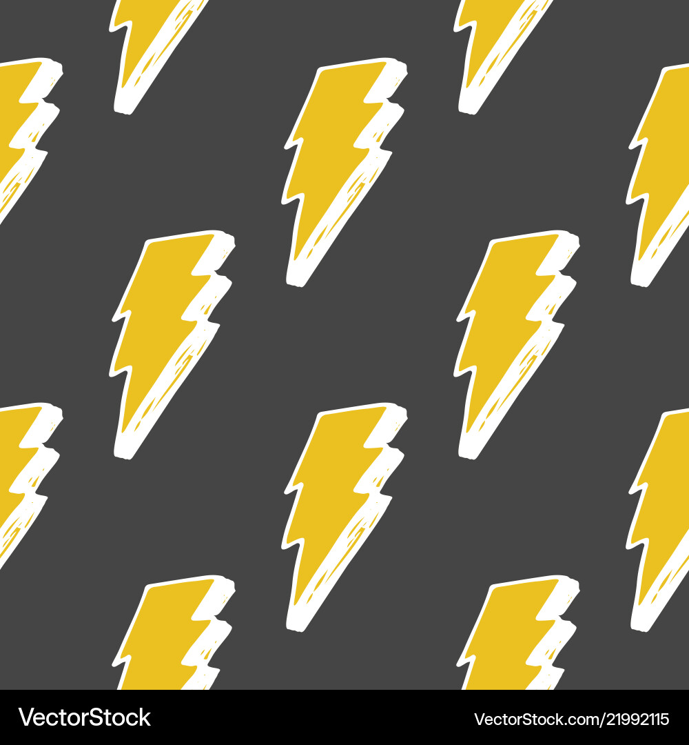 Lightning seamless pattern hand drawn sketched Lightning seamless pattern hand drawn sketched vector image
