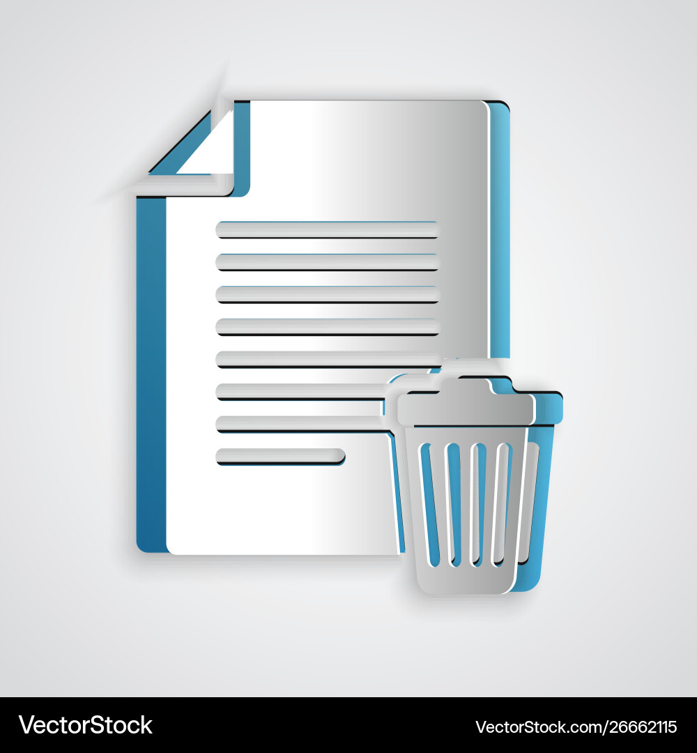 Paper cut delete file document icon isolated vector image