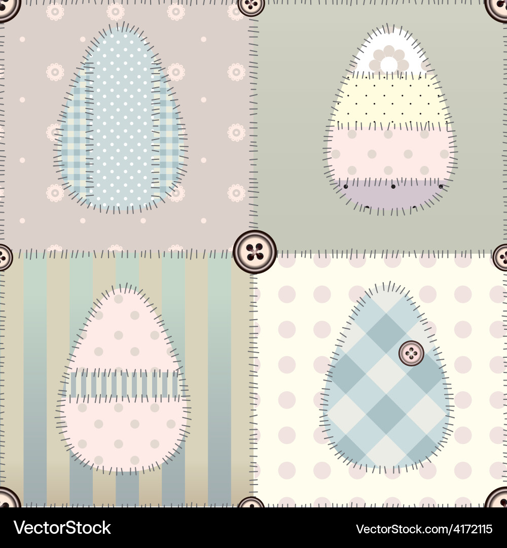 Patchwork easter pattern vector image