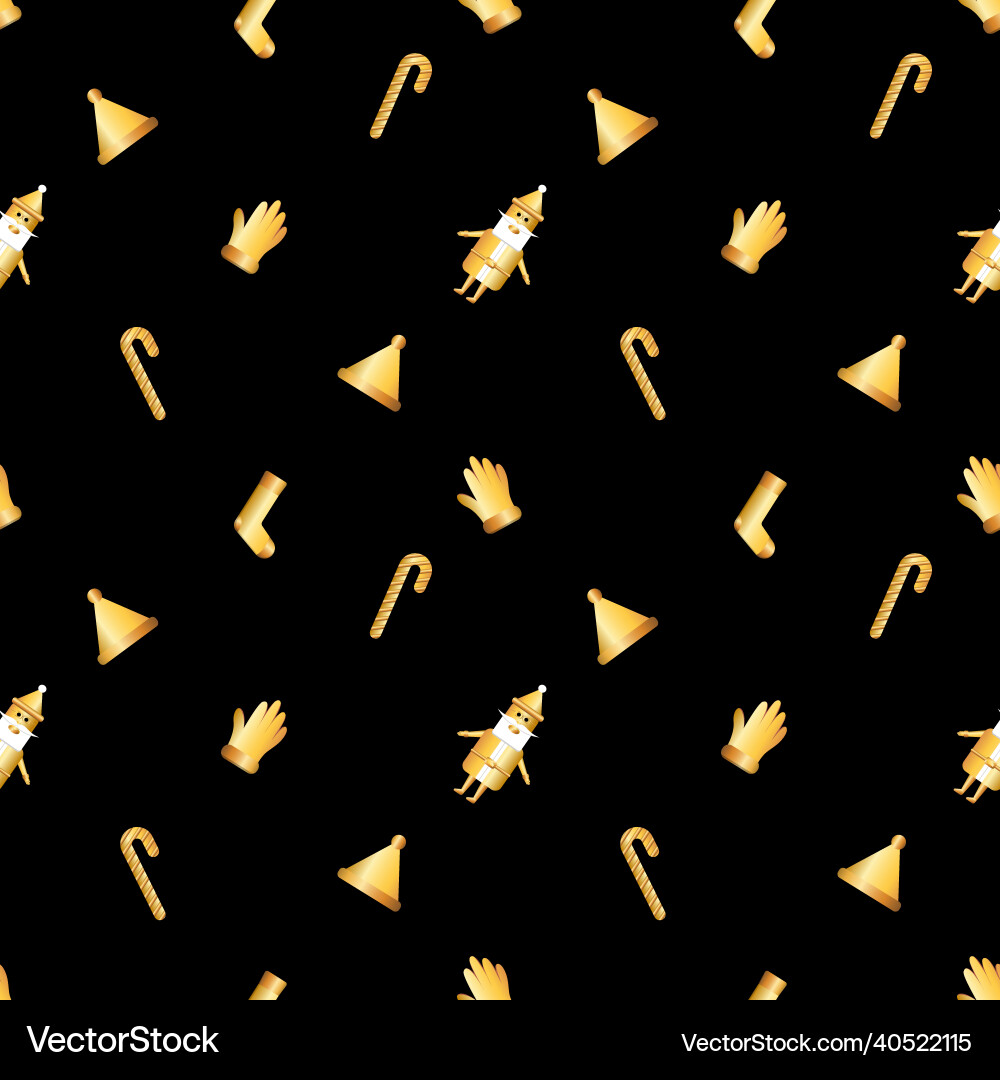 Rounded corner christmas object pattern created vector image