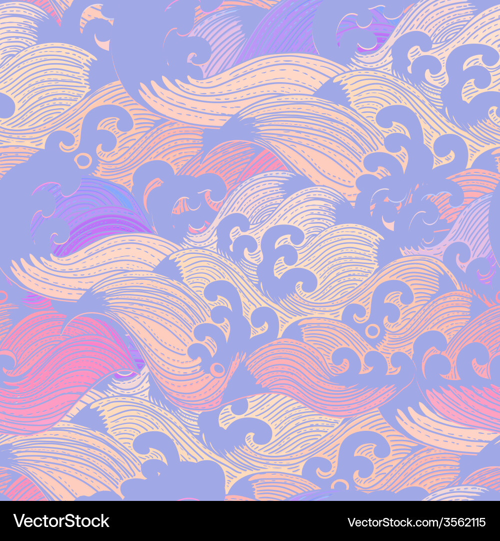 Seamless abstract pattern waves background vector image