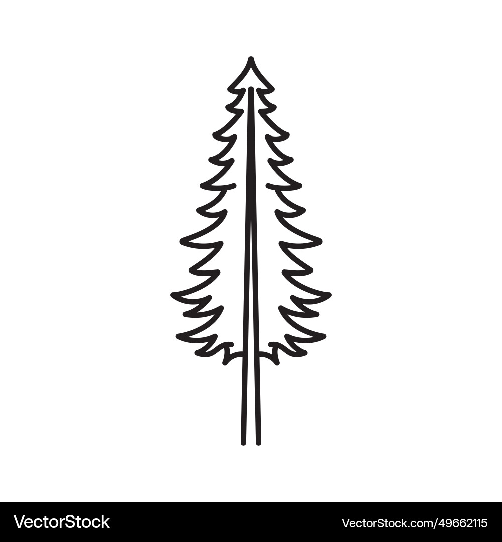 Set of different trees in monoline design 2 Vector Image