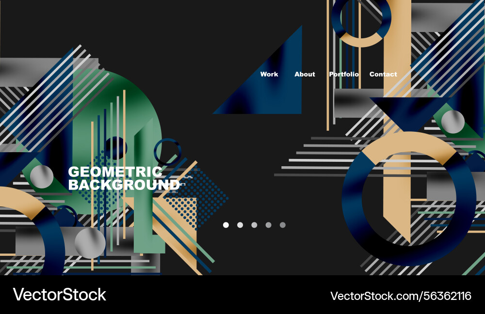 Abstract geometric design shapes overlap creating Vector Image