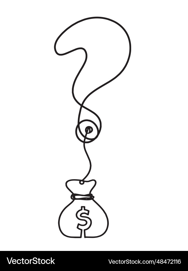 Abstract question mark with dollar continuous Abstract question mark with dollar continuous Vector Image