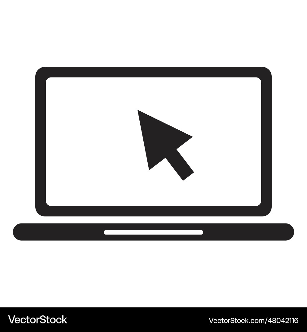 Computer with mouse pointer icon Computer with mouse pointer icon Vector Image