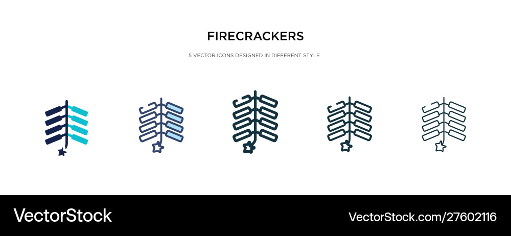 Firecrackers icon in different style two colored vector image