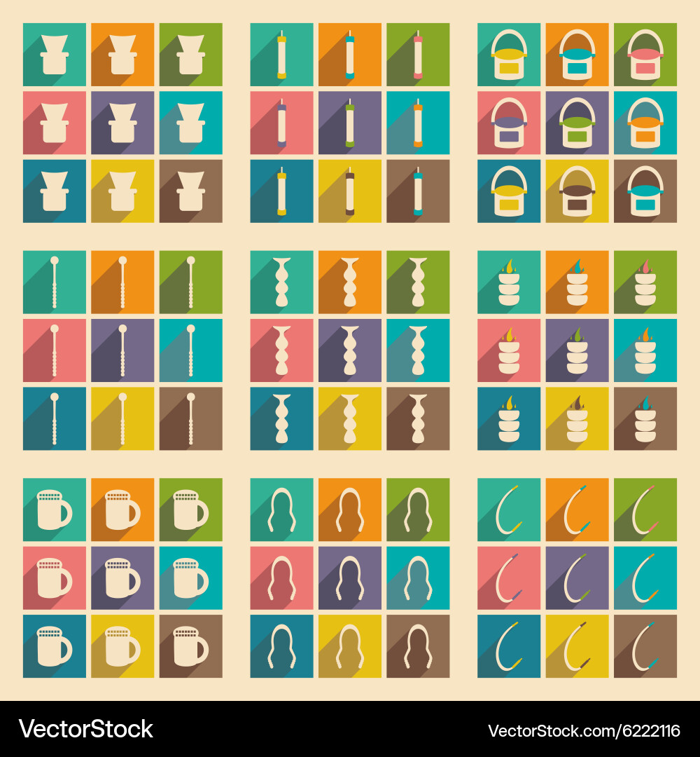 Flat with shadow concept and mobile application vector image