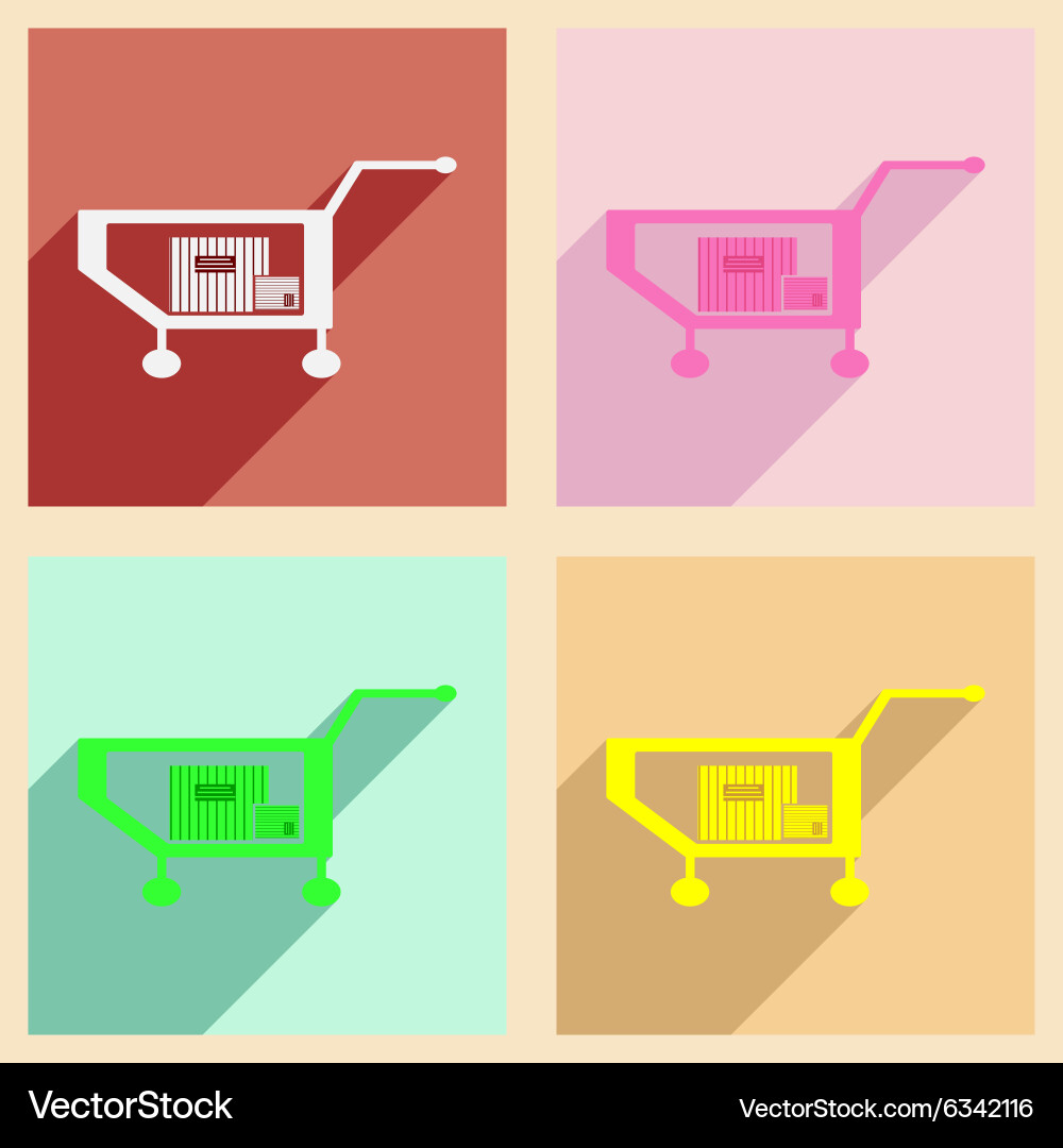 Flat with shadow concept and mobile application Vector Image
