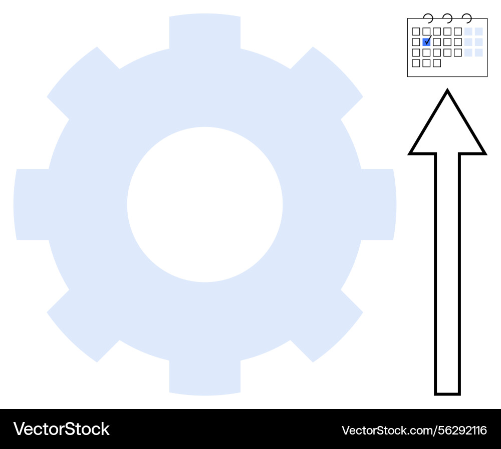 Gear and upward arrow representing progress Gear and upward arrow representing progress vector image